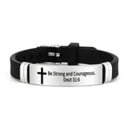 Multi - Styled Motivational Cross Bracelet with Bible Verses