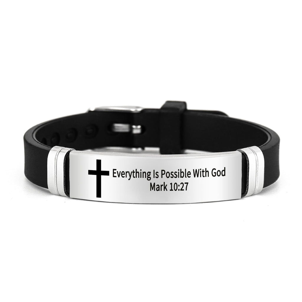 Multi - Styled Motivational Cross Bracelet with Bible Verses