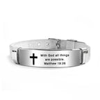 Multi - Styled Motivational Cross Bracelet with Bible Verses