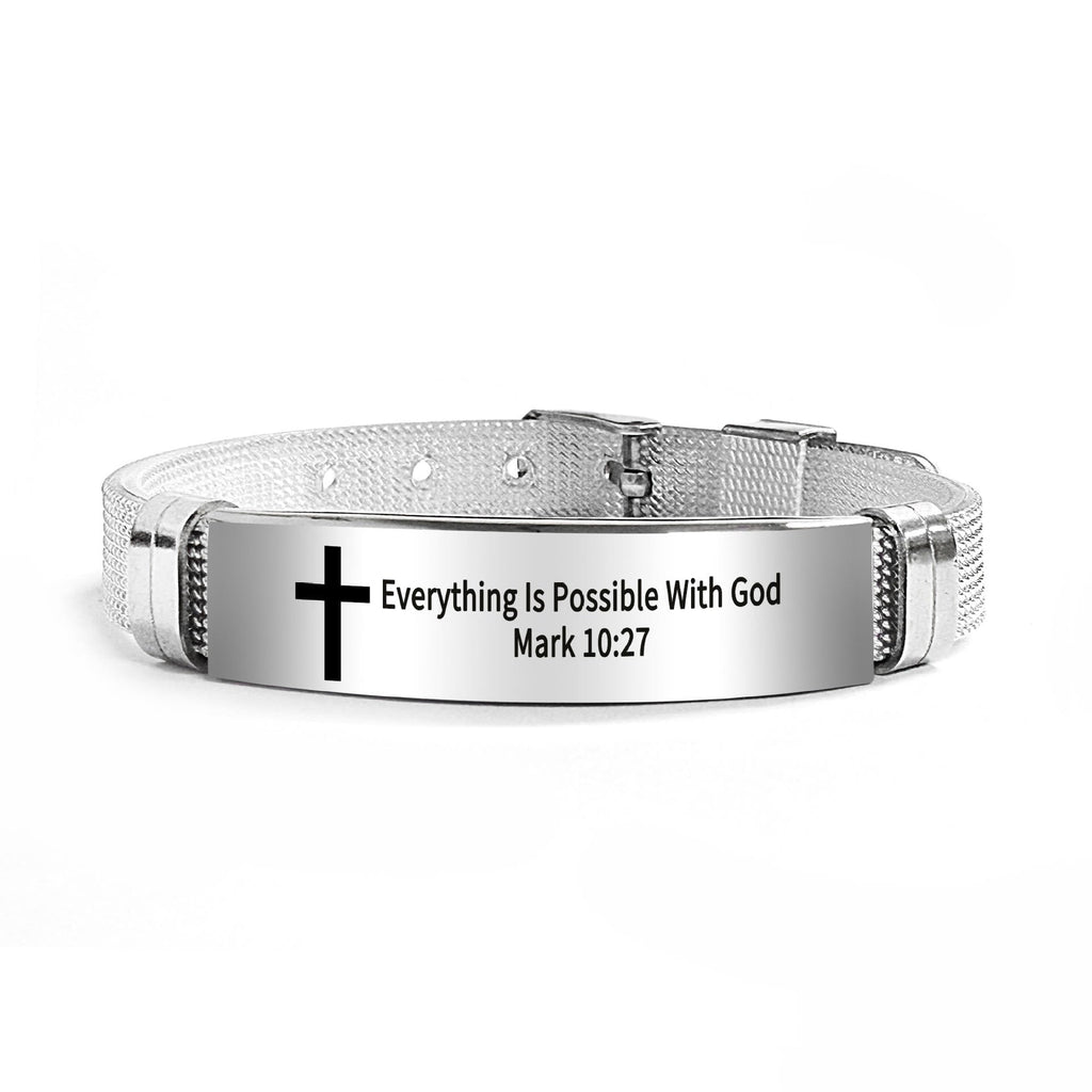 Multi - Styled Motivational Cross Bracelet with Bible Verses