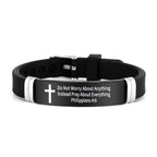 Multi - Styled Motivational Cross Bracelet with Bible Verses