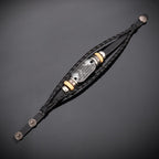 Handcrafted Braided Leather Bracelet with Psalm 18:2 Inscription
