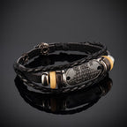 Handcrafted Braided Leather Bracelet with Psalm 18:2 Inscription