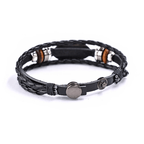 Black Braided Leather Bracelet with JESUS IS LORD Inscription