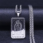 Our Lady of Guadalupe Pendant Necklace with Heart - Edged Charm