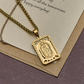 Our Lady of Guadalupe Pendant Necklace with Heart - Edged Charm