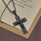 Classic Jesus Crucifix Pendant Necklace: Multi - Tone Metal Craft