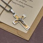 Classic Jesus Crucifix Pendant Necklace: Multi - Tone Metal Craft