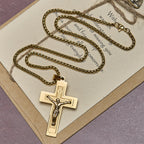 Classic Jesus Crucifix Pendant Necklace: Multi - Tone Metal Craft
