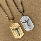 Modern Layered Faith Lord's Prayer Crucifix Necklace: Multicolor devotion
