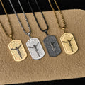 Modern Layered Faith Lord's Prayer Crucifix Necklace: Multicolor devotion