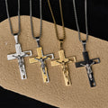 Lord's Prayer Inscription with Crucifix Necklace: Guard My Steps