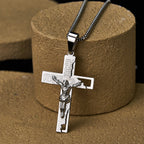 Lord's Prayer Inscription with Crucifix Necklace: Guard My Steps