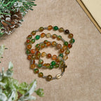 Christmas Malachite Multi-Layer Rosary Bracelet with Cross & Medal