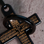 Lord's Prayer with Interlocking Ring Cross Pendant Necklace: Bold Style Sacred Meaning