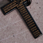 Lord's Prayer with Interlocking Ring Cross Pendant Necklace: Bold Style Sacred Meaning