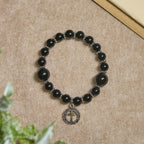 Spiritual Armor Black Obsidian Bracelet with Cross Charm: Pray without Fear