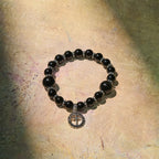 Spiritual Armor Black Obsidian Bracelet with Cross Charm: Pray without Fear