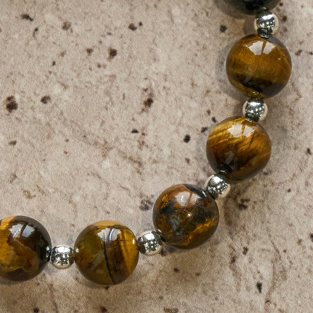 Courage in Christ Tiger Eye Stone Bracelet with Cross Charm: Pray without Fear