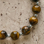 Courage in Christ Tiger Eye Stone Bracelet with Cross Charm: Pray without Fear