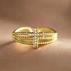 Sparkling Cross Ring: Zircon - Studded Design for Faith - Driven Gifting