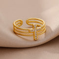 Sparkling Cross Ring: Zircon - Studded Design for Faith - Driven Gifting