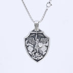Archangel Michael Shield Pendant Necklace: Faith & Protection for Daily Wear