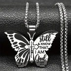 Psalm 46:10 Butterfly Cross Necklace: Biblical Faith Heritage for Daily Life