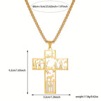 Cross with Nativity Cutout Necklace: Timeless Faith Symbol for Christmas
