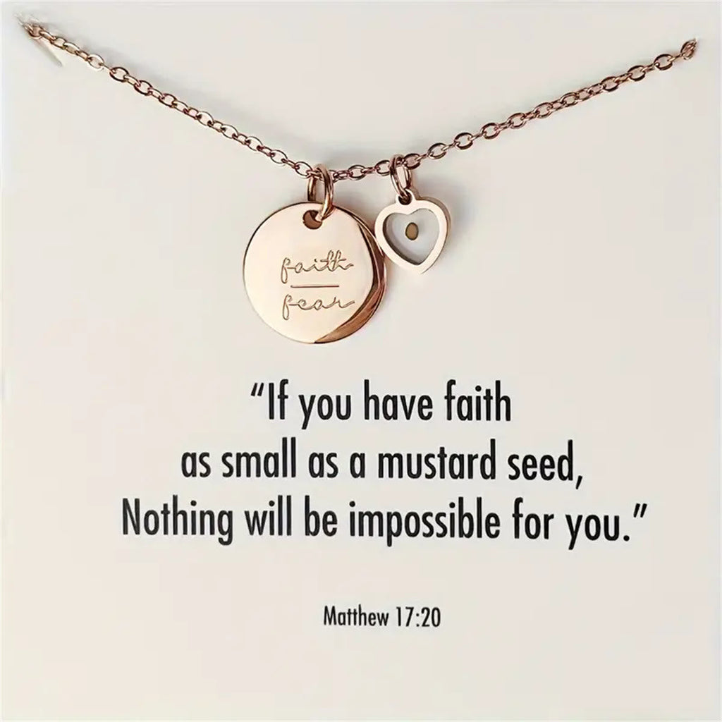 Mustard Seed Faith Over Fear Necklace: Belief - Driven Style for Every Day