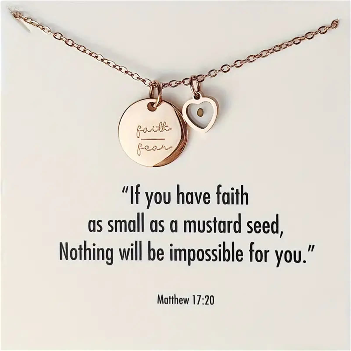 Mustard Seed Faith Over Fear Necklace: Belief - Driven Style for Every Day