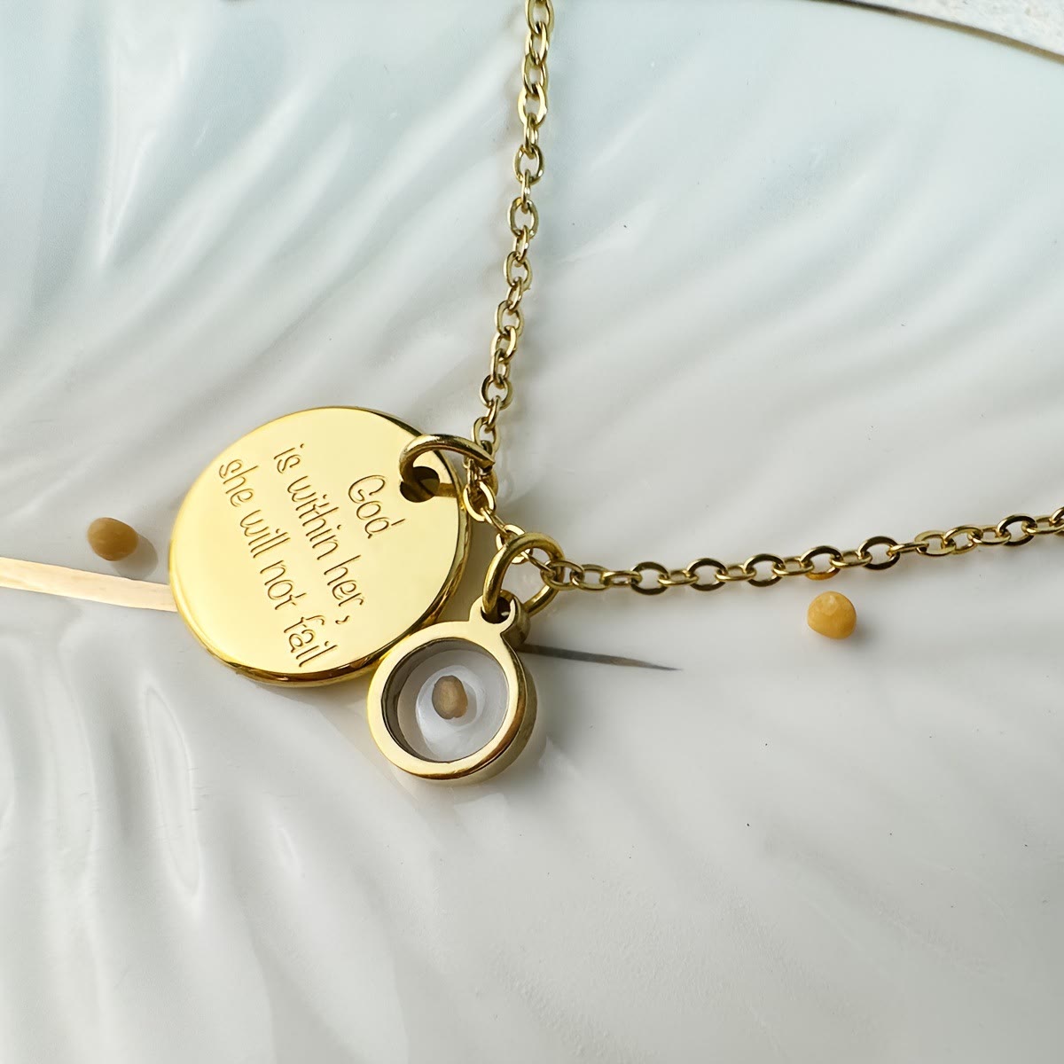 Mustard Seed Faith Over Fear Necklace: Belief - Driven Style for Every Day