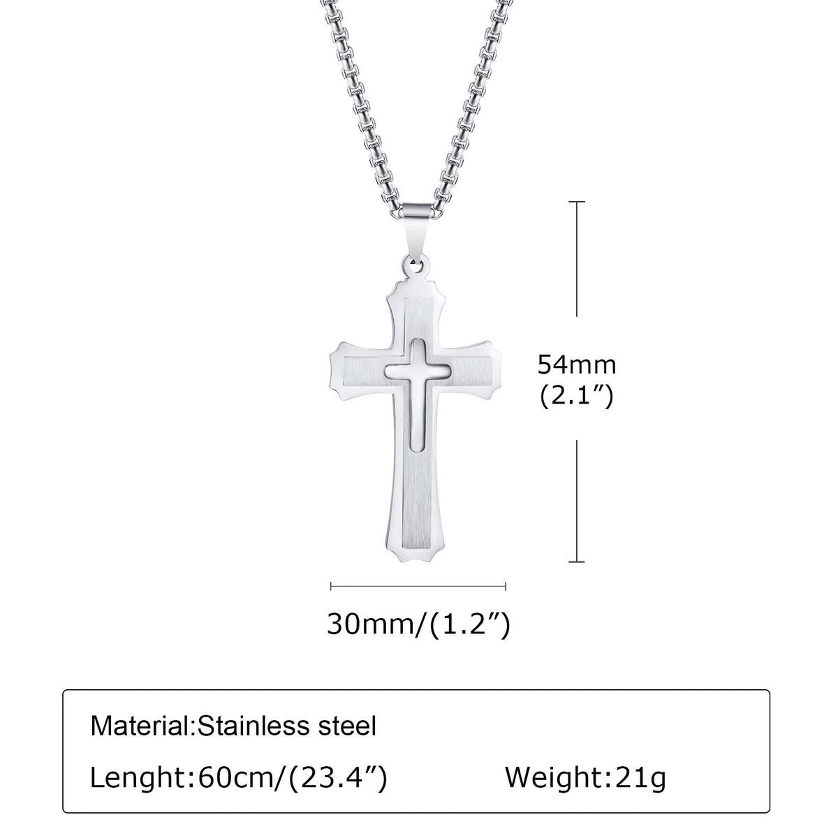 4-Colored Cross Guardian Pendant Necklace: Faith & Protection for Daily Life
