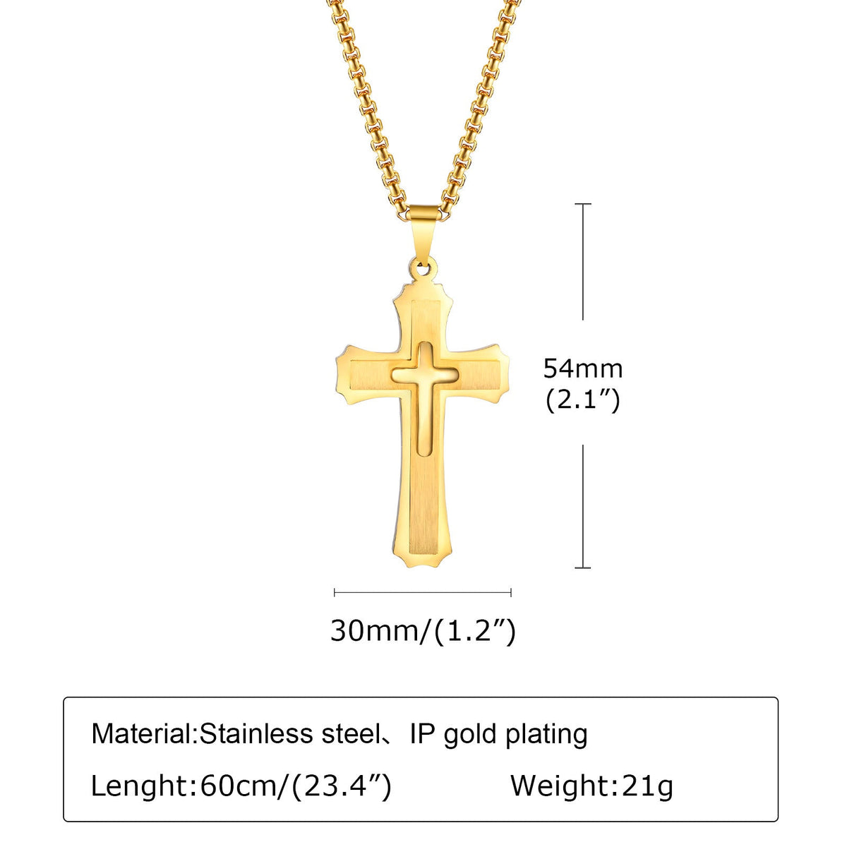 4-Colored Cross Guardian Pendant Necklace: Faith & Protection for Daily Life