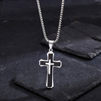 4-Colored Cross Guardian Pendant Necklace: Faith & Protection for Daily Life