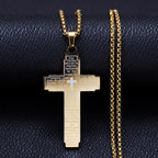 Scripture Cross Pendant Necklace: Biblical Verse & Faithful Devotion