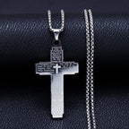 Scripture Cross Pendant Necklace: Biblical Verse & Faithful Devotion