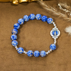 Blue Imperial Stone Marian Bracelet: A Token of Prayer and Peace
