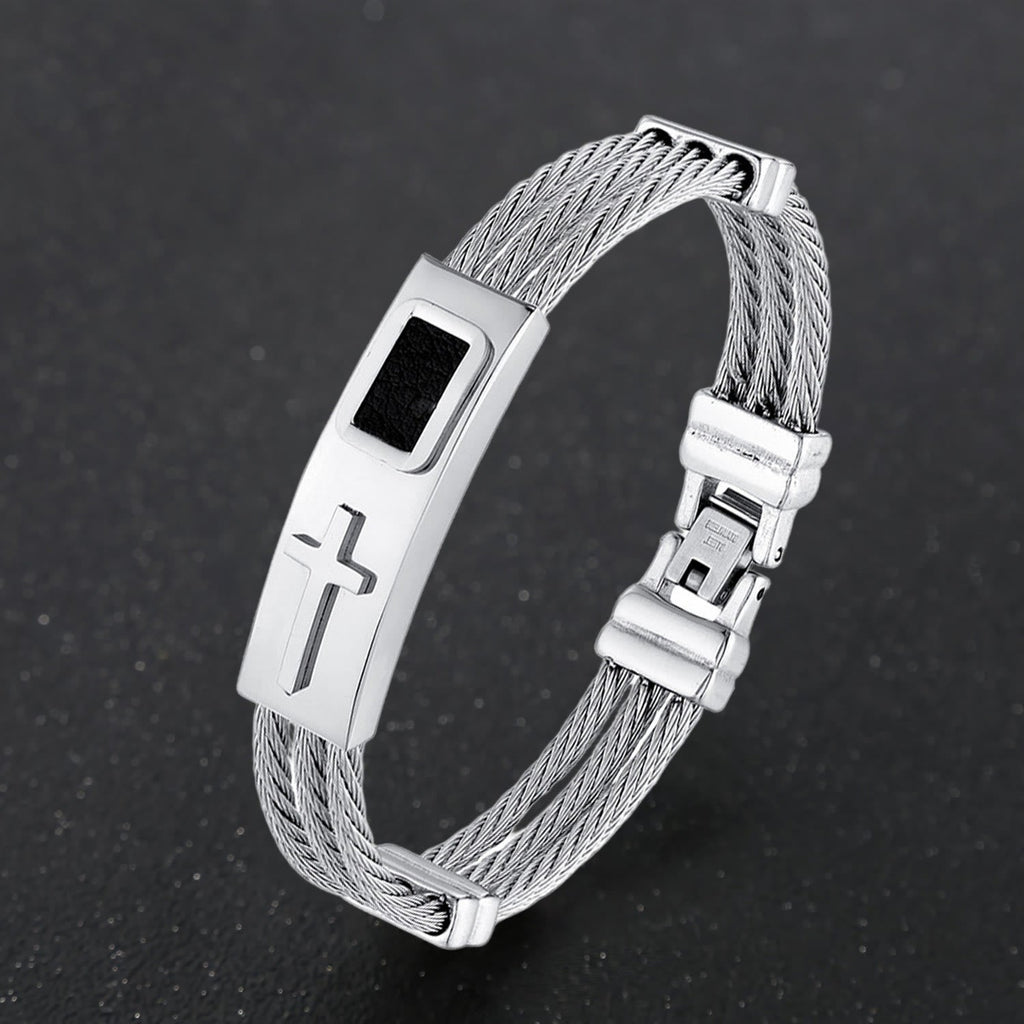 Multicolor Cross Cable Bracelet: Faith-Driven Style & Enduring Devotion