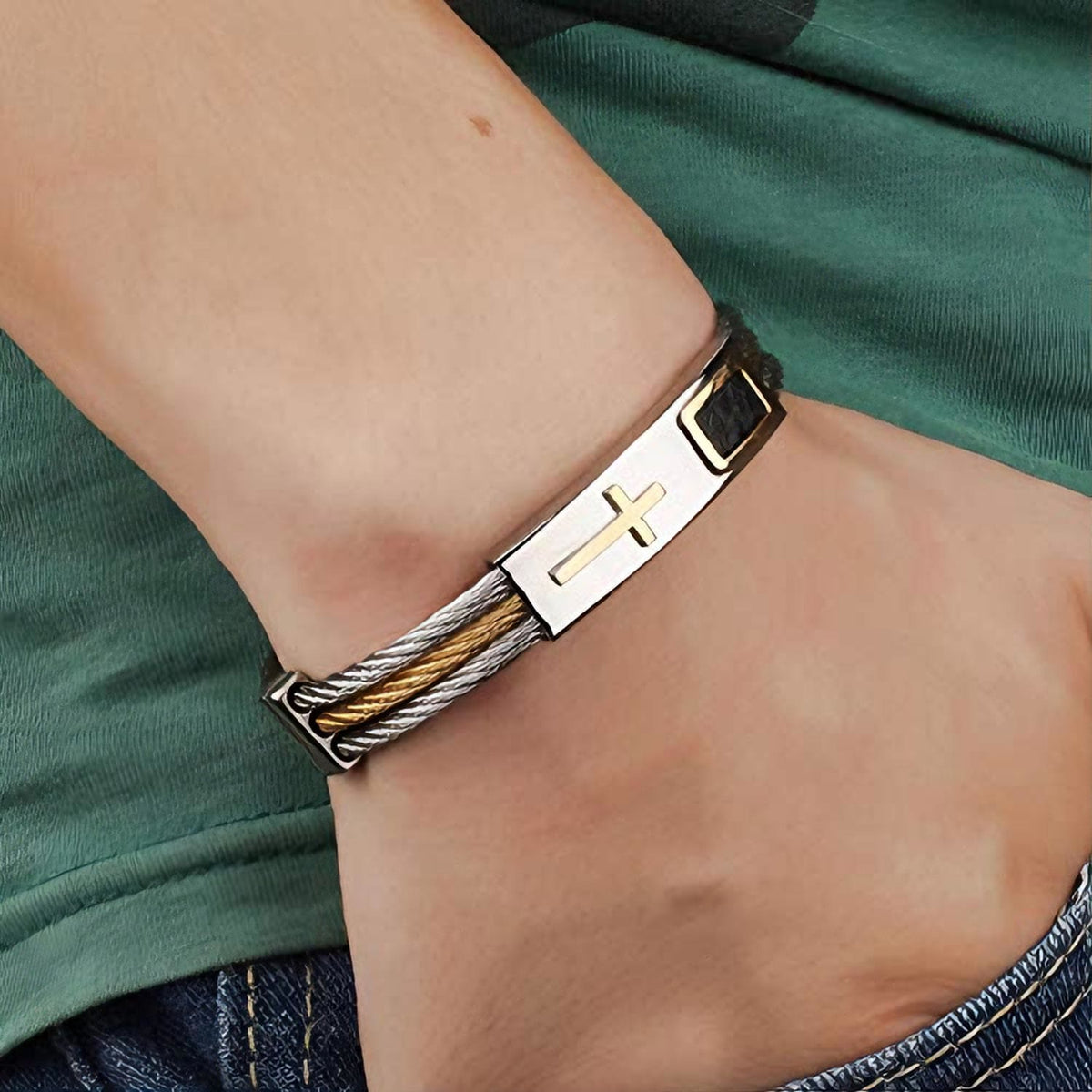 Multicolor Cross Cable Bracelet: Faith-Driven Style & Enduring Devotion