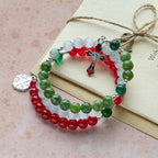 Christmas Jade Agate Rosary Bracelet: Faith & Festive Devotion