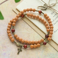 Peach Blossom Bead Rosary Bracelet: Devotion & Earthy Grace