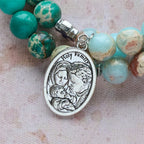 Shoushan Stone & Green Vein Stone Rosary Bracelet: Devotion & Earthy Grace
