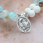 Gypsum & Blue Vein Agate Rosary Bracelet: Devotion & Heavenly Serenity