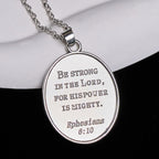 Two Tone Sword & Oval Shield St. Michael Pendant Necklace