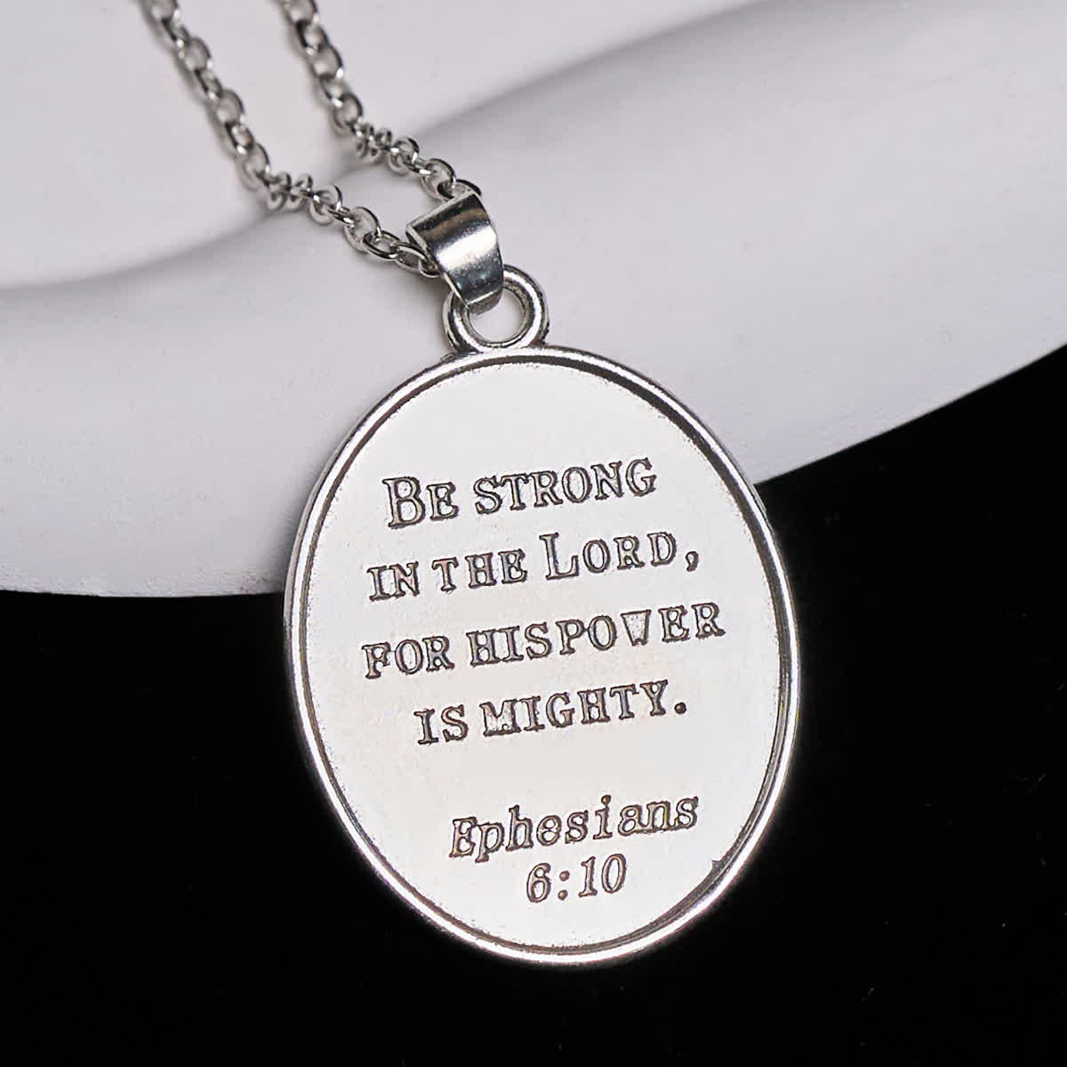 Two Tone Sword & Oval Shield St. Michael Pendant Necklace
