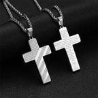 Tri-Color Cross Necklace with American Flag & Scripture: A Patriotic Expression