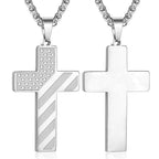 Tri-Color Cross Necklace with American Flag & Scripture: A Patriotic Expression