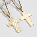 Tri-Color Cross Necklace with American Flag & Scripture: A Patriotic Expression