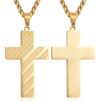Tri-Color Cross Necklace with American Flag & Scripture: A Patriotic Expression